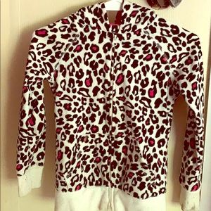 Animal printed kids zip up sweater